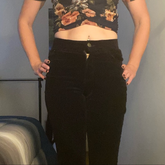 Old Navy Black Boot Cut Velvet Pants - Picture 5 of 6